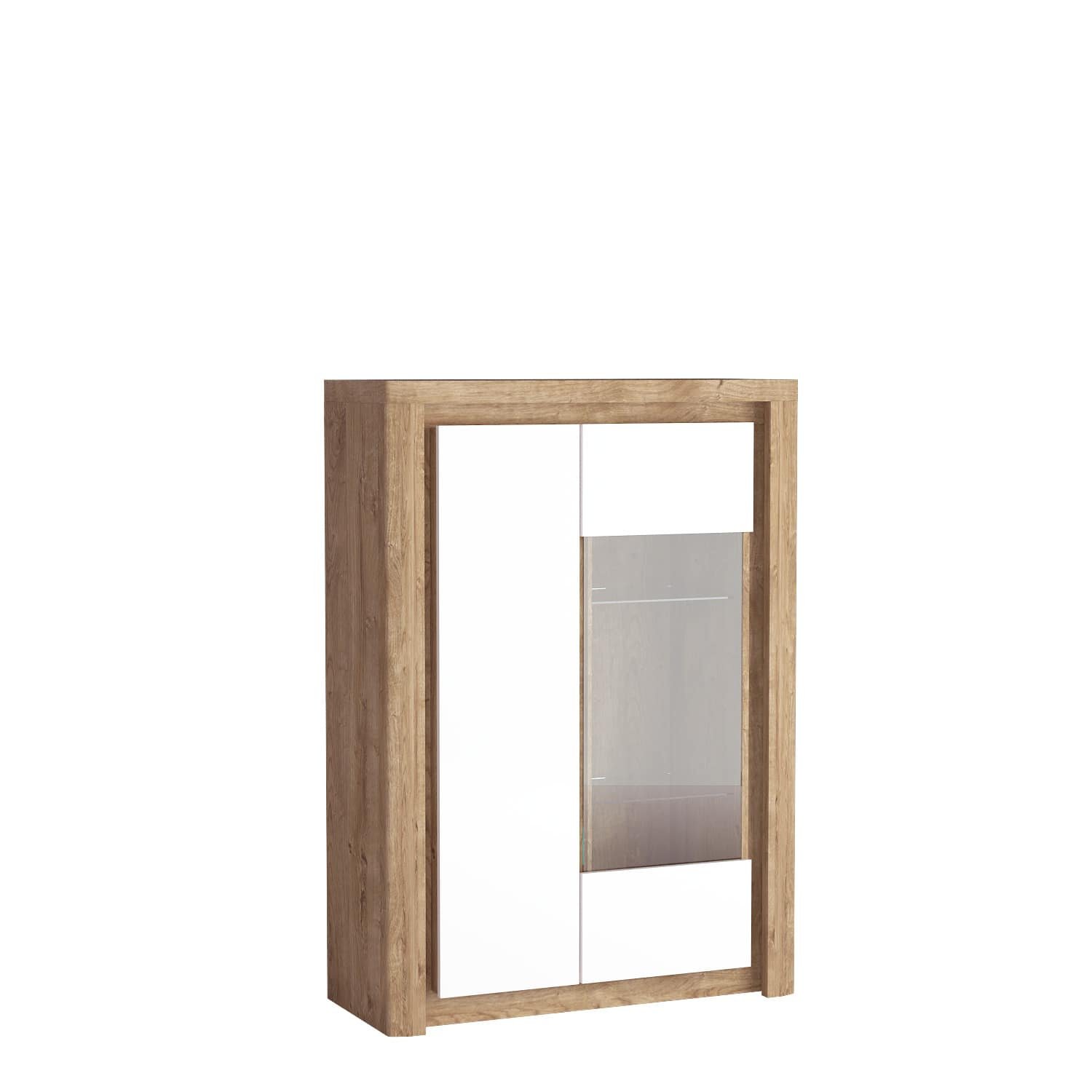 LIVINIO-5 - Two-door showcase "Ribbeck White Gloss"
