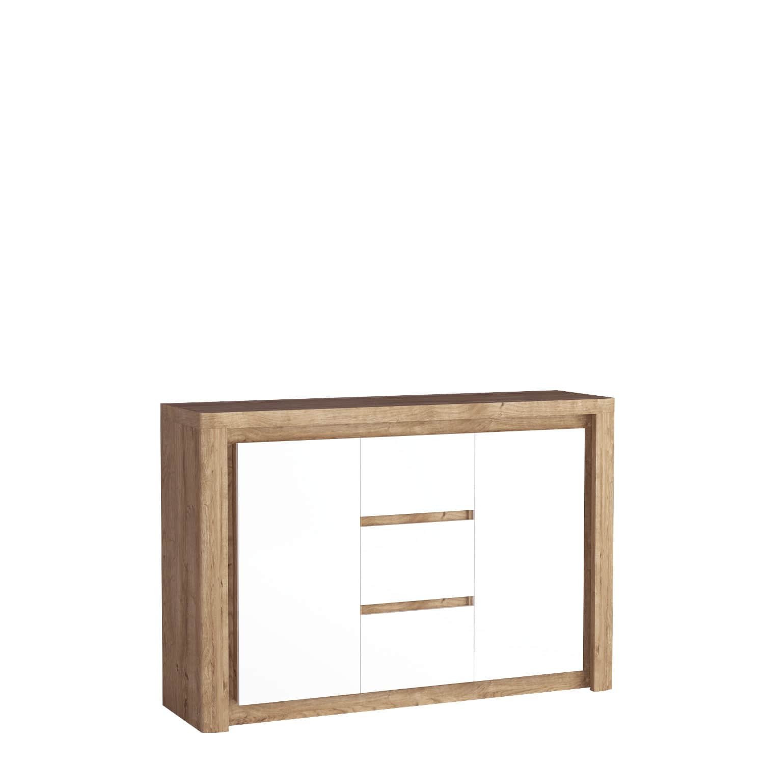 LIVINIO-7 - Chest of drawers 2D3S Ribbeck white glossy