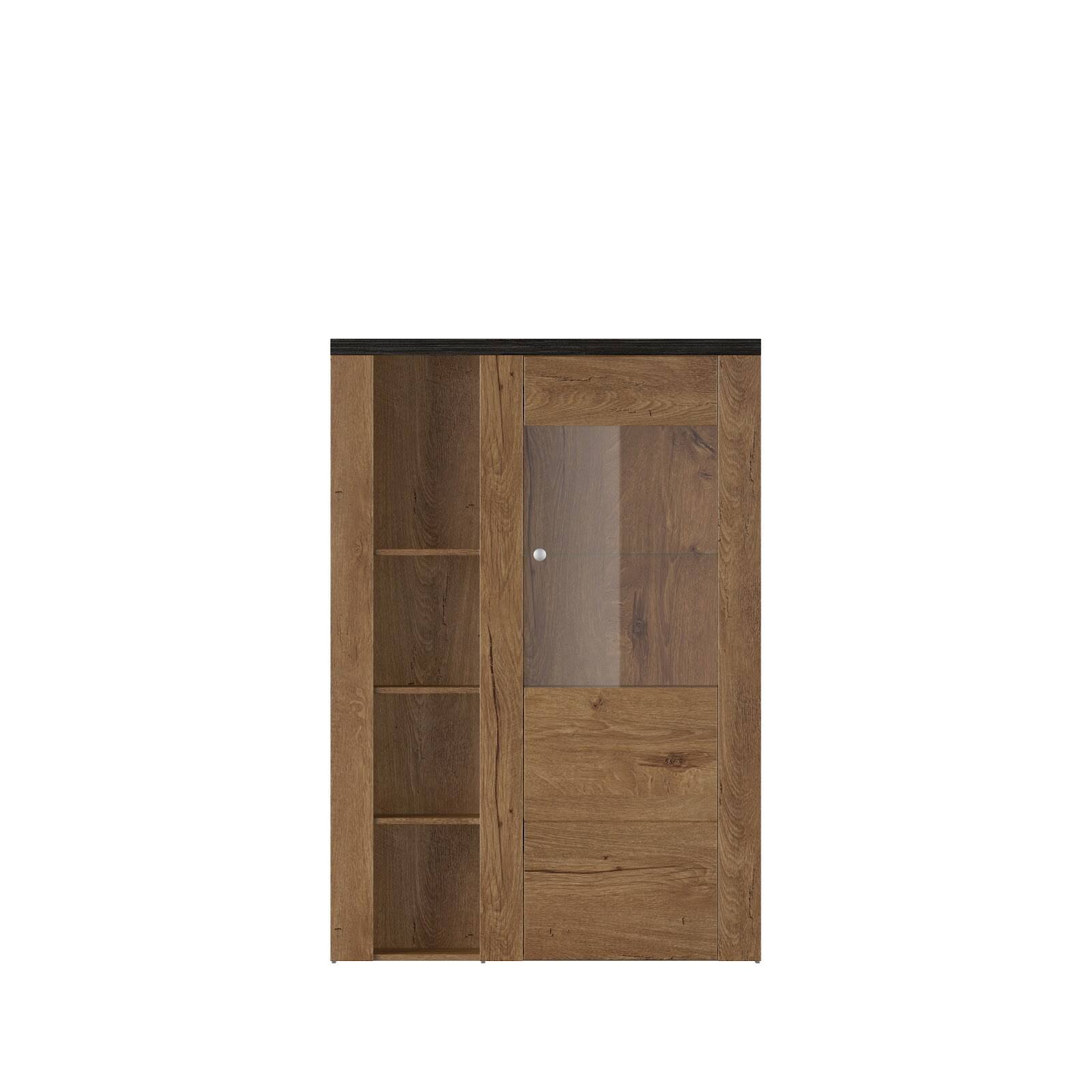 Larona tall chest of drawers with one door, Lefkas oak/wood imitation - Image 3