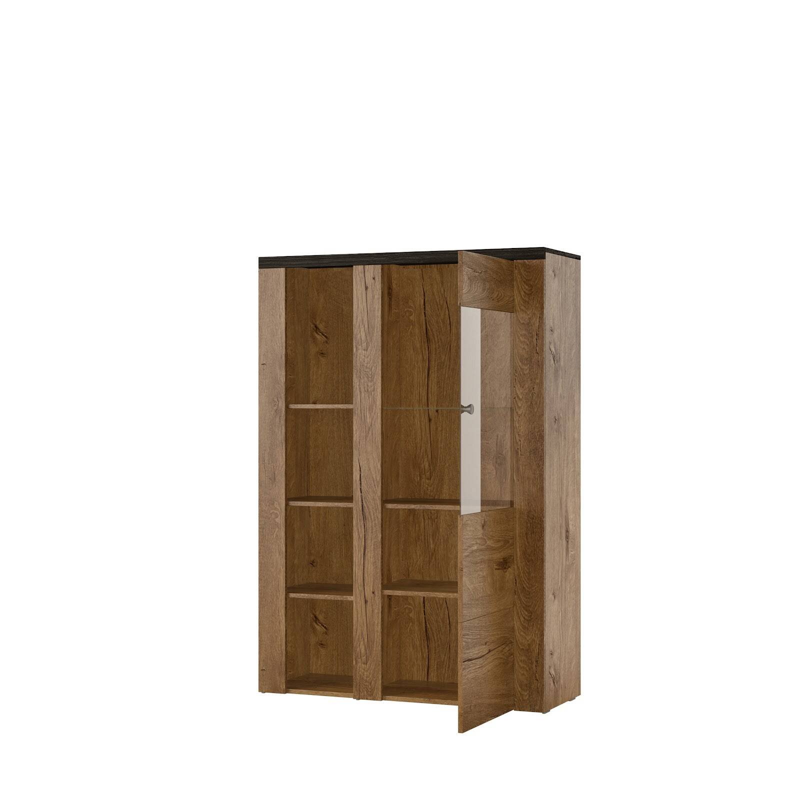 Larona tall chest of drawers with one door, Lefkas oak/wood imitation - Image 2