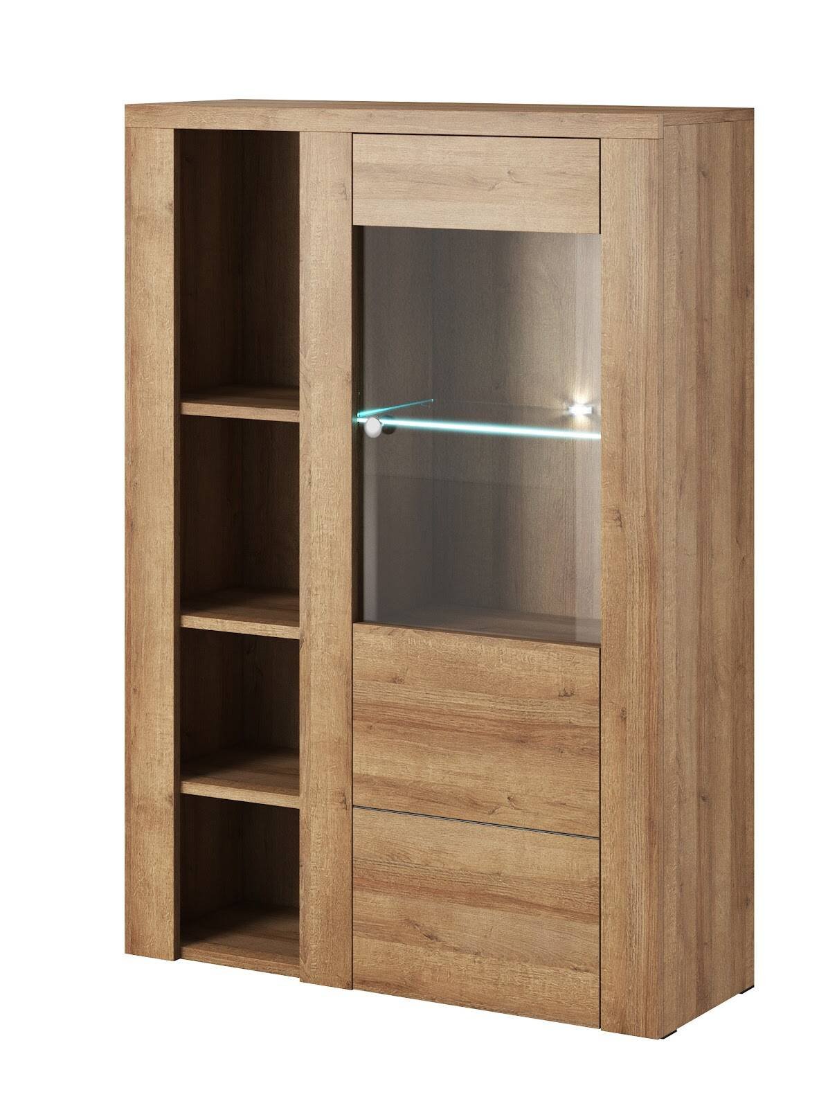 Larona tall chest of drawers with one door, Riviera Oak