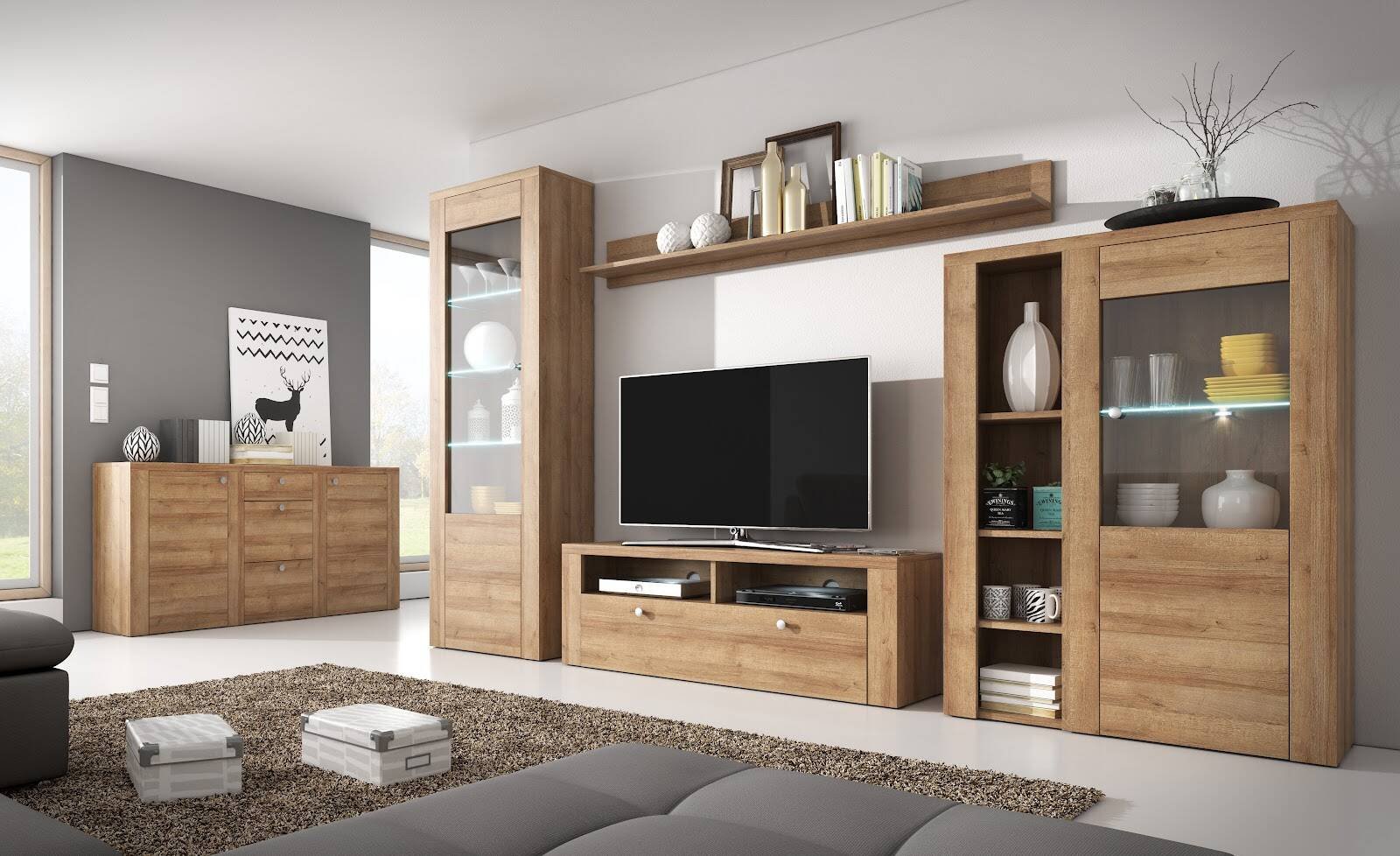 Larona two-door Riviera Oak chest of drawers - Image 2