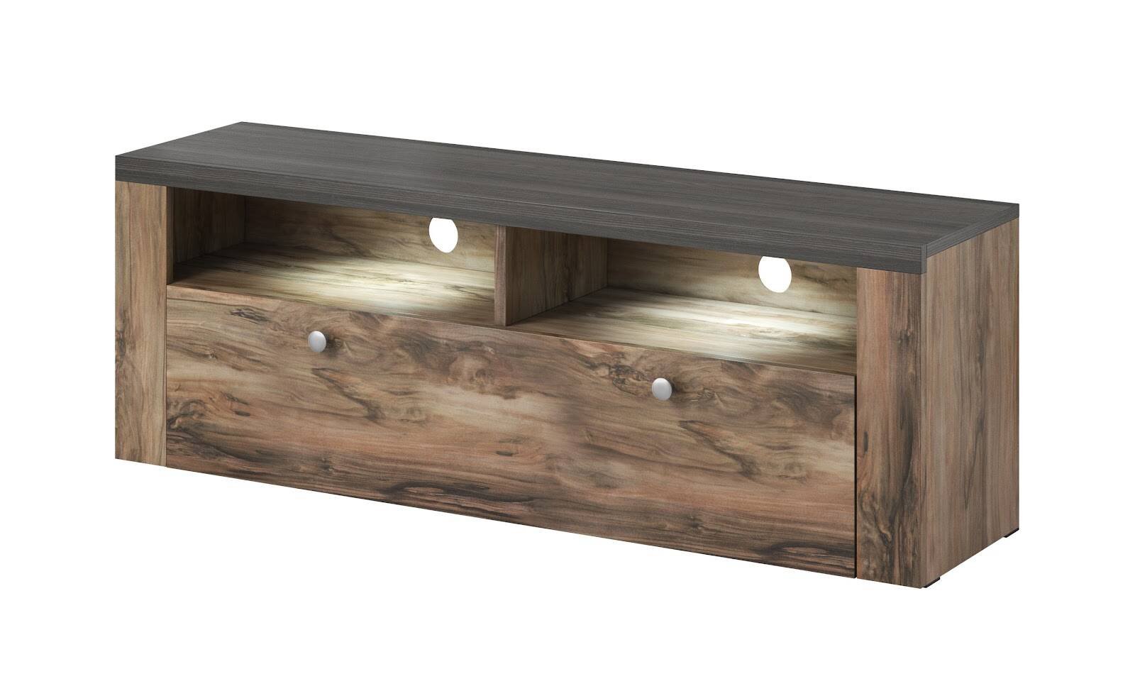 Larona 1-door TV cabinet, satin walnut/Touchwood