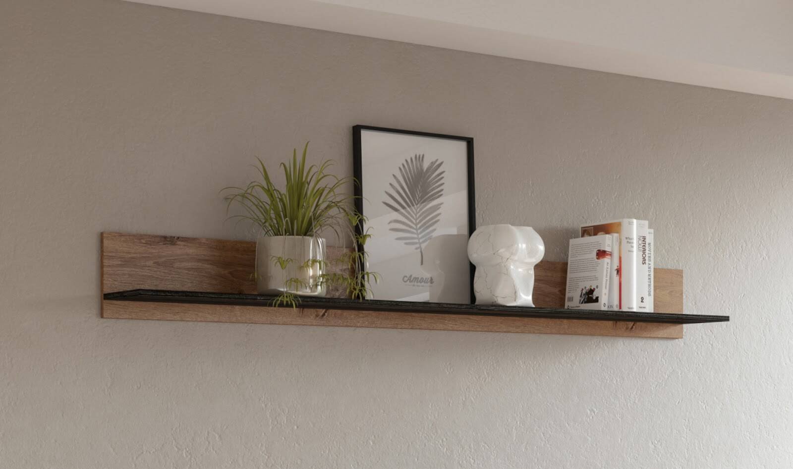 Larona long hanging shelf, Lefkas oak / Touchwood - Image 2