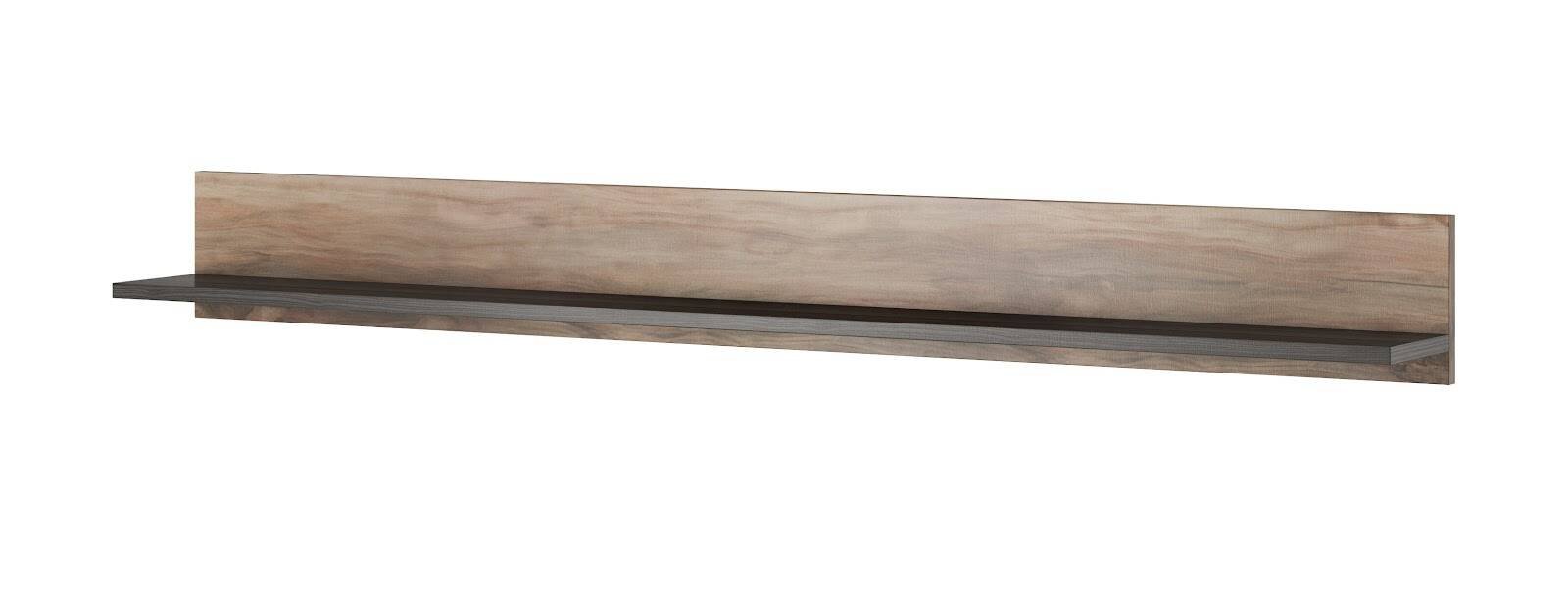 Larona long hanging shelf, satin finish, walnut finish / Touchwood