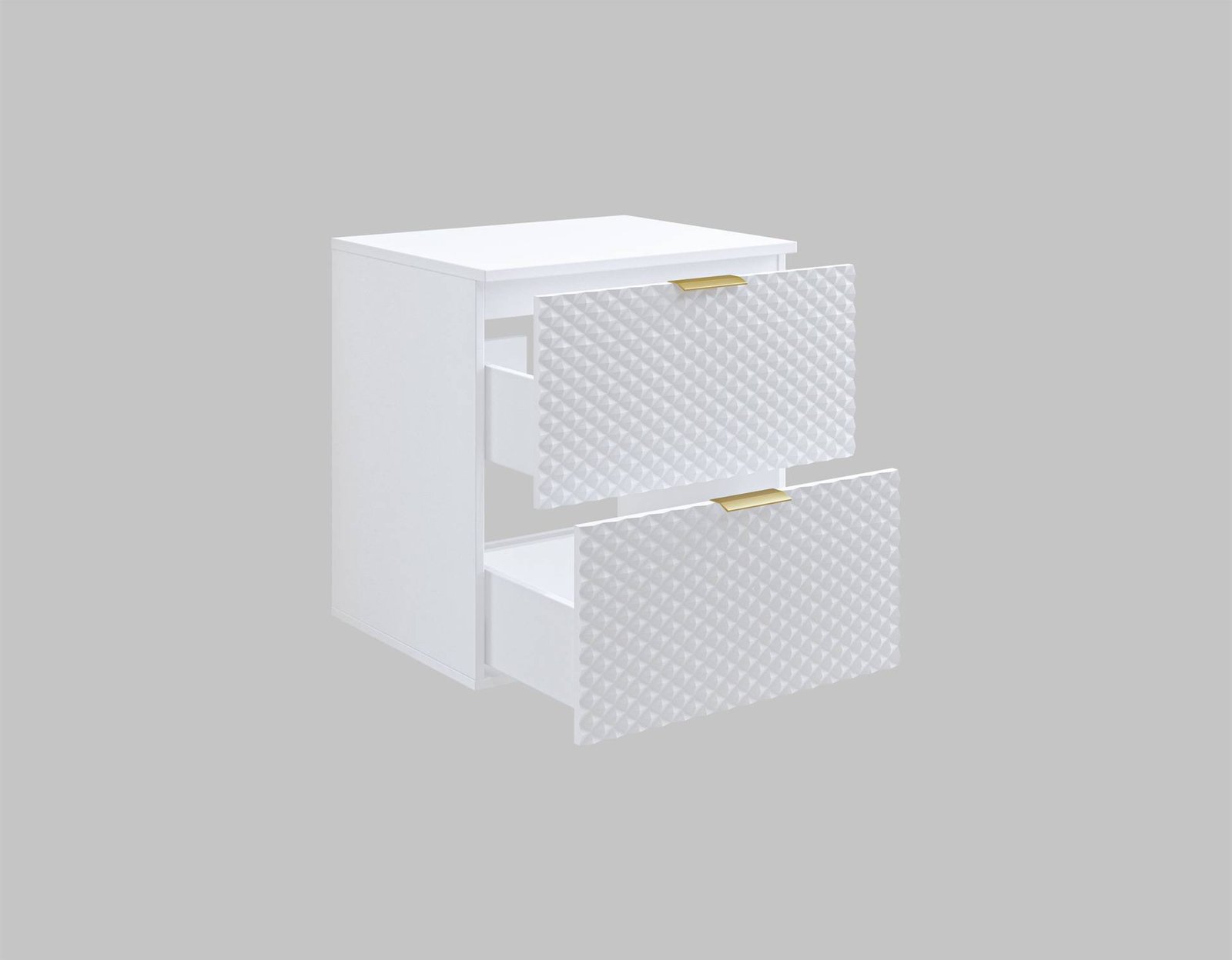 Laura - 2-S wall-mounted washbasin cabinet, 60 cm, matt white - Image 2