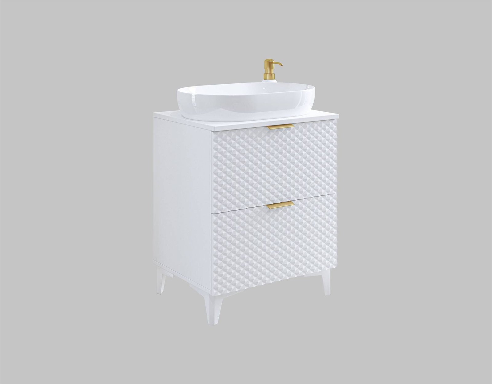 Laura - 2-S wall-mounted washbasin cabinet, 60 cm, matt white - Image 6