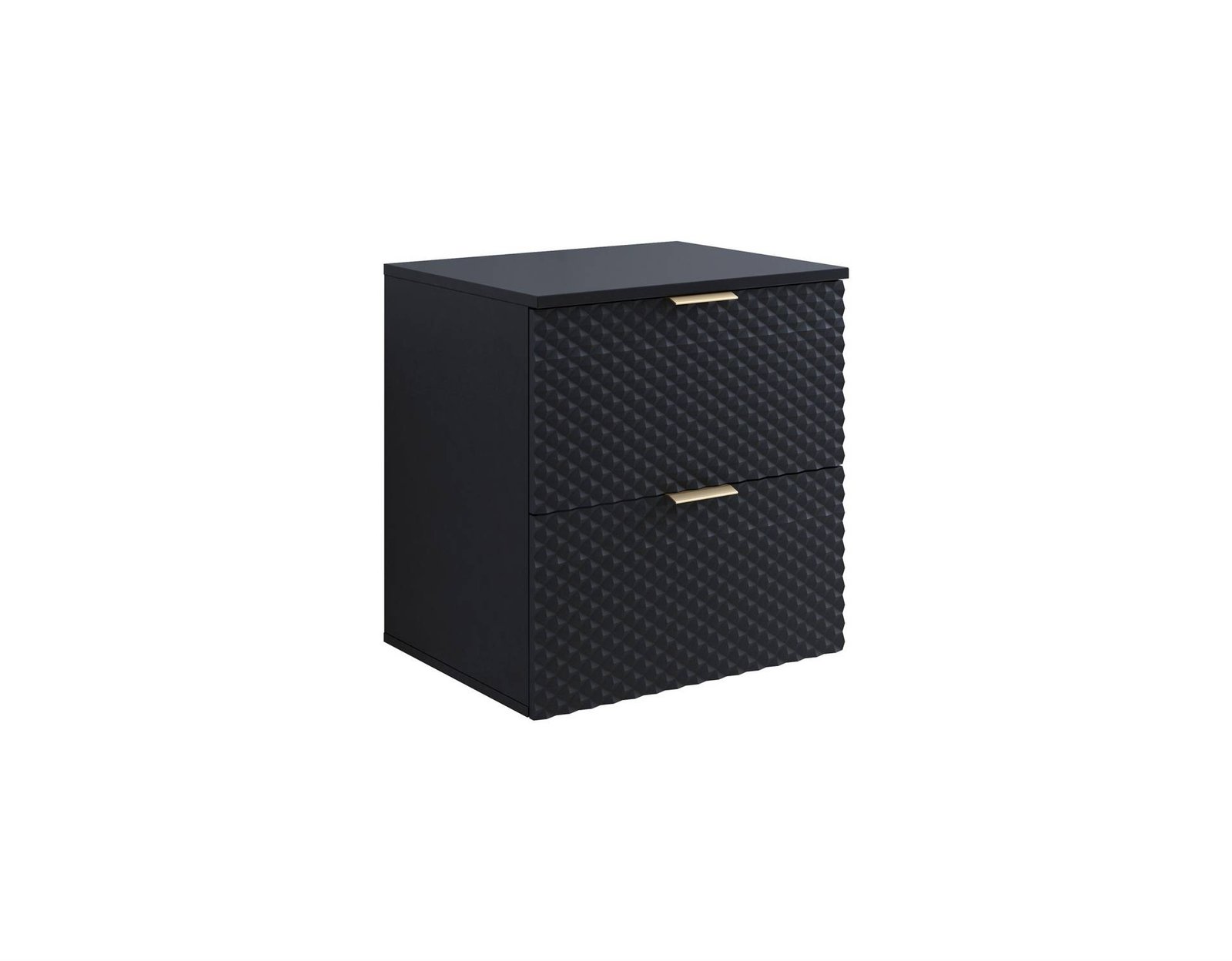 Laura - 2-S wall-mounted washbasin cabinet, 60 cm, matte black, onyx color