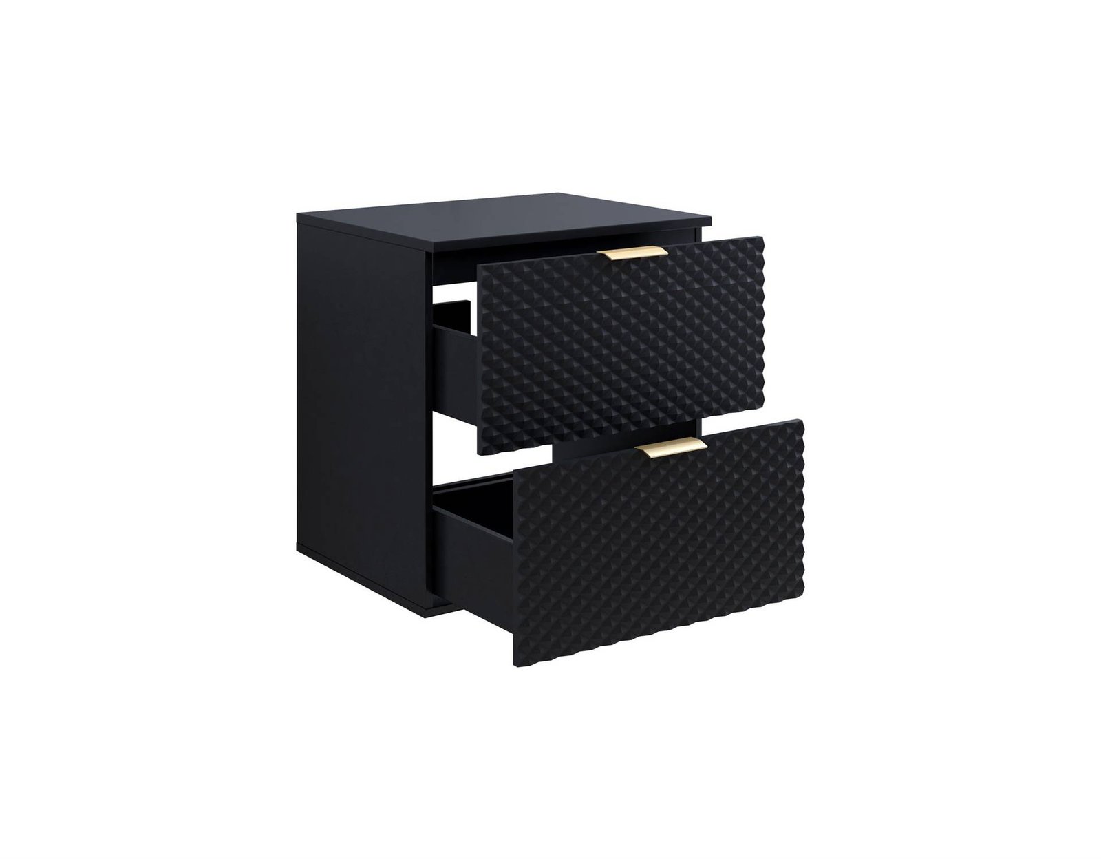 Laura - 2-S wall-mounted washbasin cabinet, 60 cm, matte black, onyx color - Image 3