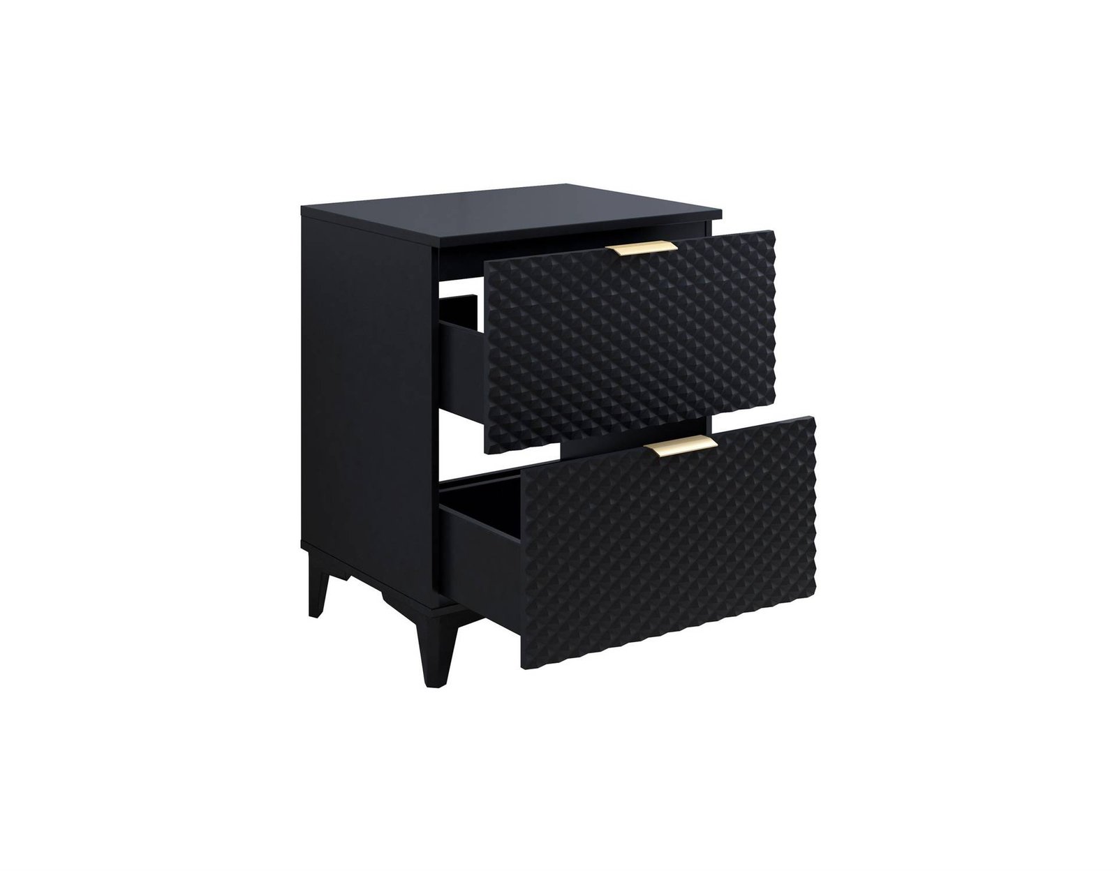 Laura - 2-S wall-mounted washbasin cabinet, 60 cm, matte black, onyx color - Image 4