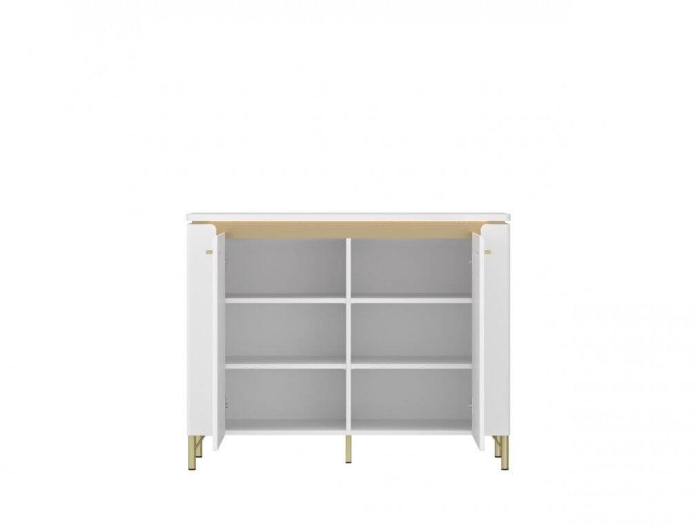 Lazio LAZK01 – 2-door chest of drawers with LED lighting, Alpine white/glossy white - Image 2