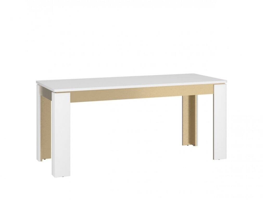 Lazio LAZT02 - Extendable dining table, Alpine white/Glossy white/Gold