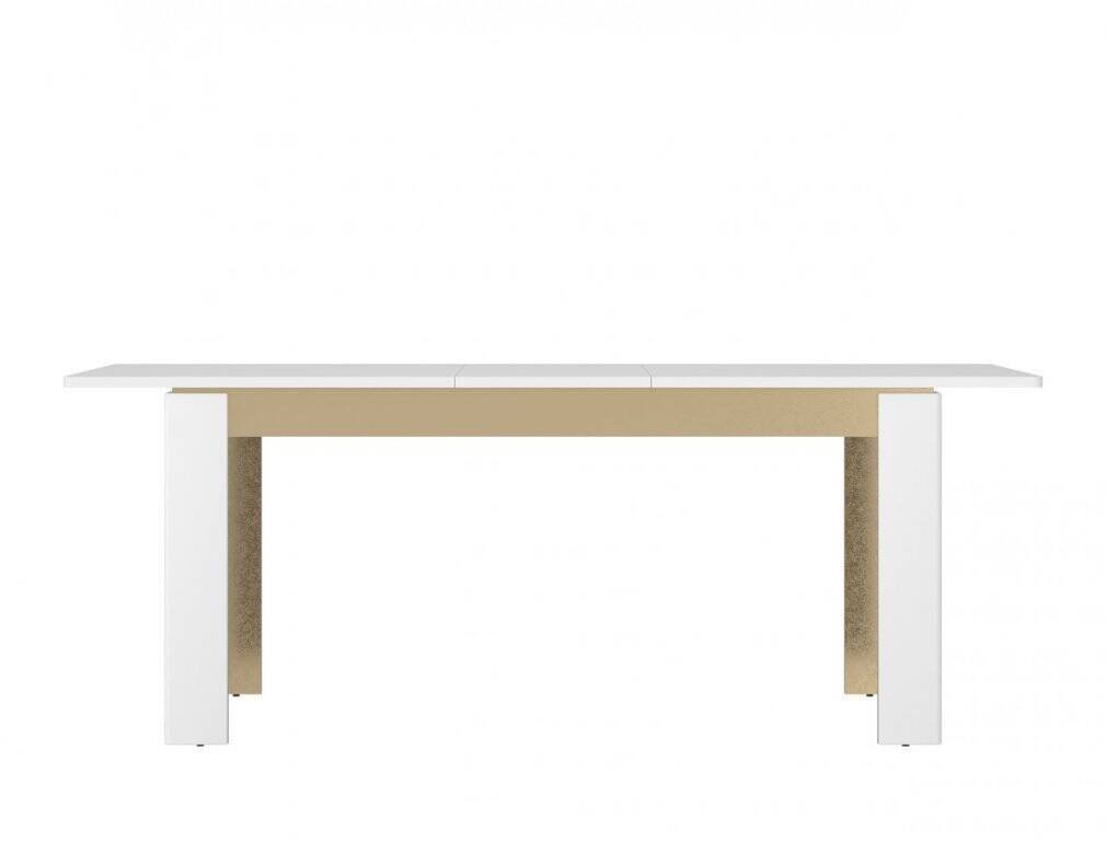 Lazio LAZT02 - Extendable dining table, Alpine white/Glossy white/Gold - Image 2