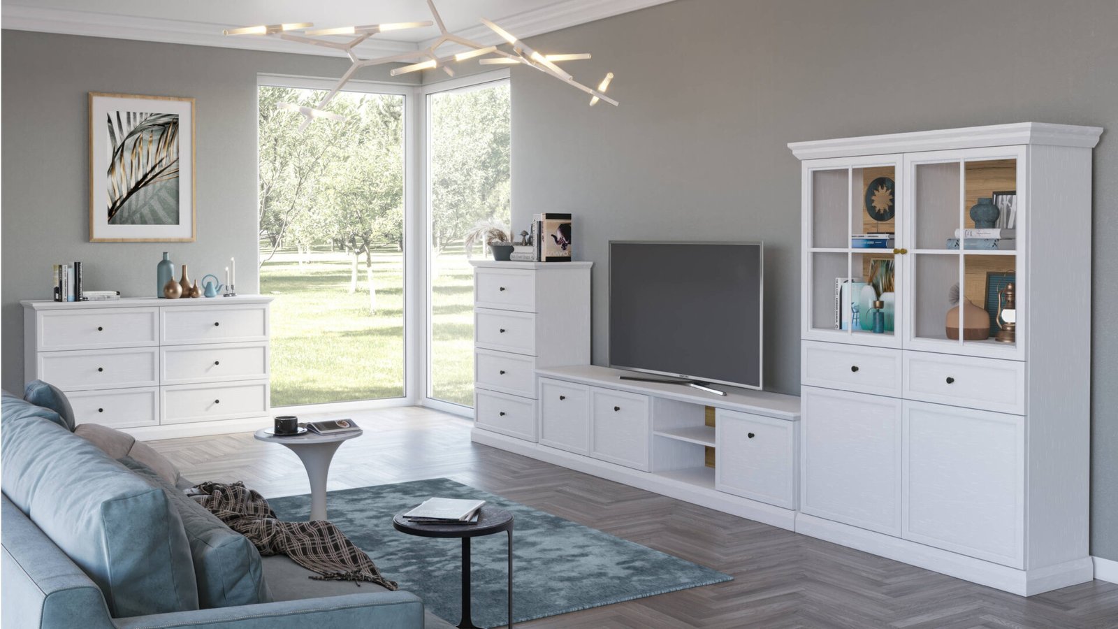 Lucca K4D4S - Chest of Drawers 4D4S White Opal/Artisanal Oak - Image 3