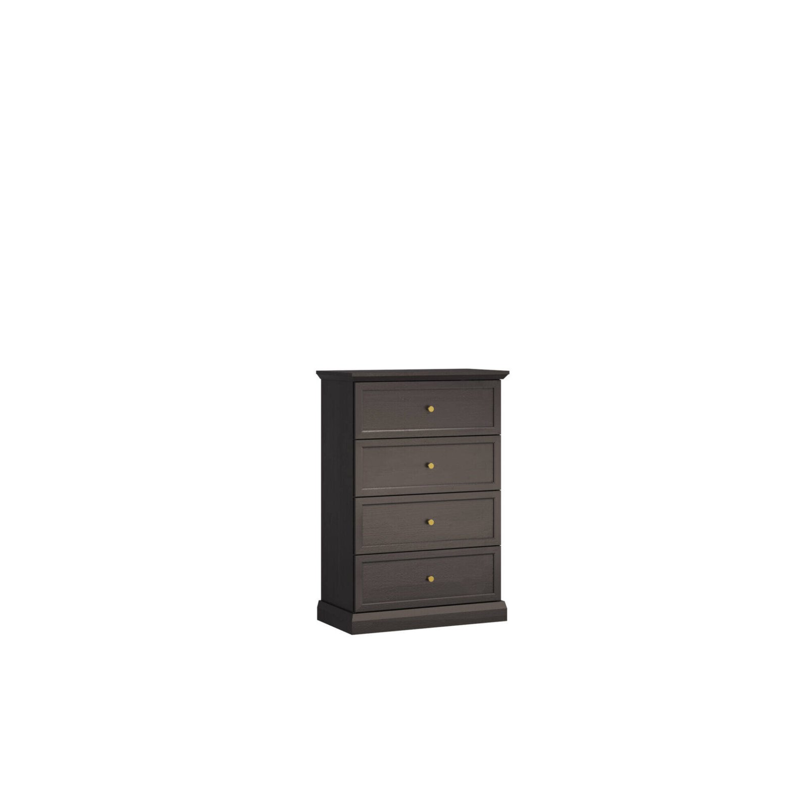 Lucca K4S - Chest of drawers with 4 drawers, black graphite/oak