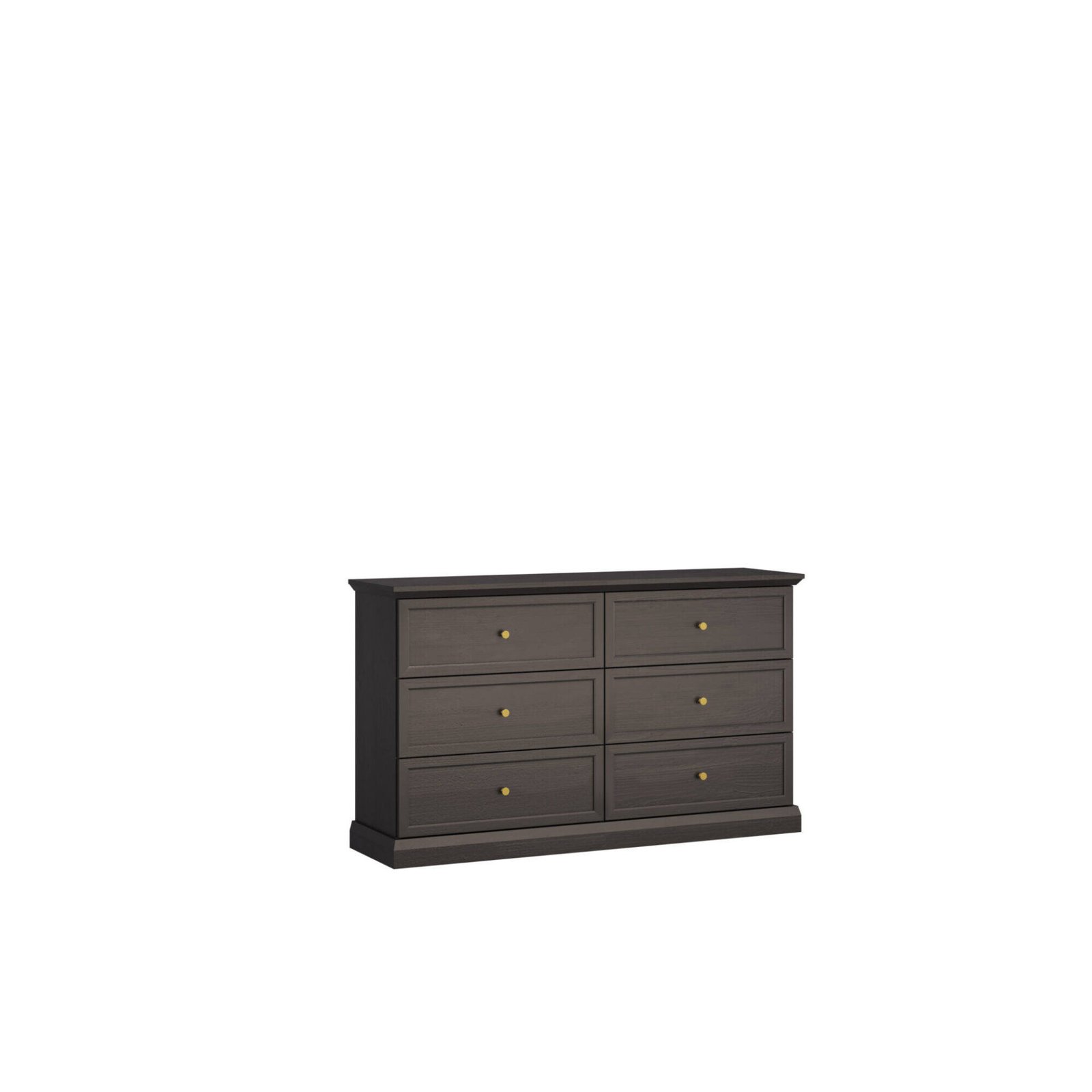 Lucca K6S - chest of drawers with 6 drawers, black graphite / oak color