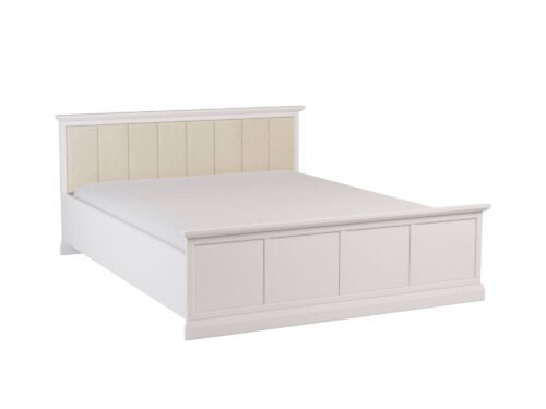 Lucca L160 – Bed with frame, 160×200 cm, white, opal/artificial oak
