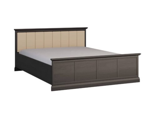 Lucca L160 – Bed with frame, 160×200 cm, black graphite/artificial oak