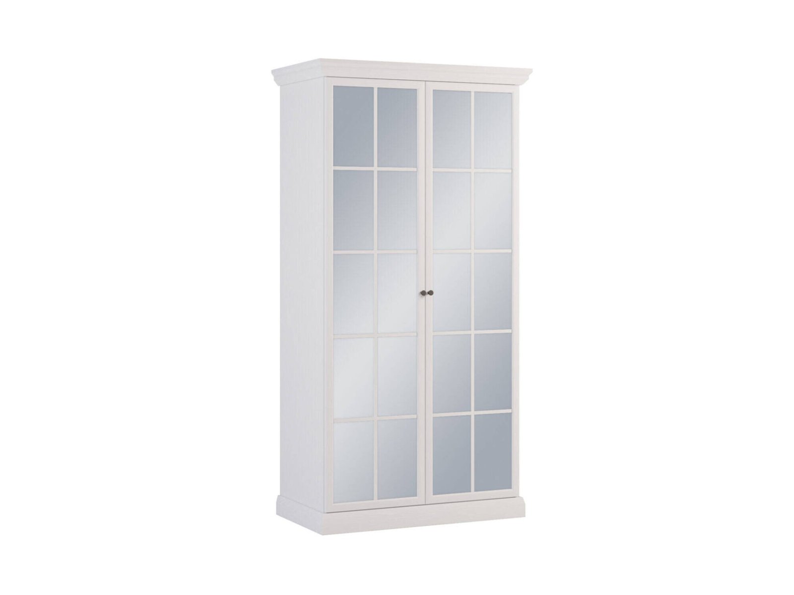 Lucca S2DL - Two-door wardrobe with mirror, opal white/artificial oak