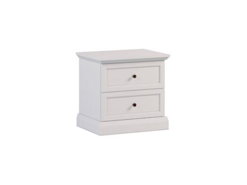 Lucca SN – bedside table with 2 drawers, opal white / oak