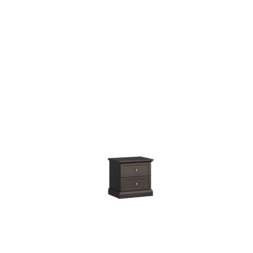 Lucca SN – bedside table with 2 drawers, black graphite / oak color