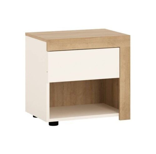 Lyon LYOK03R – Right bedside table 1S Riviera Oak light/white