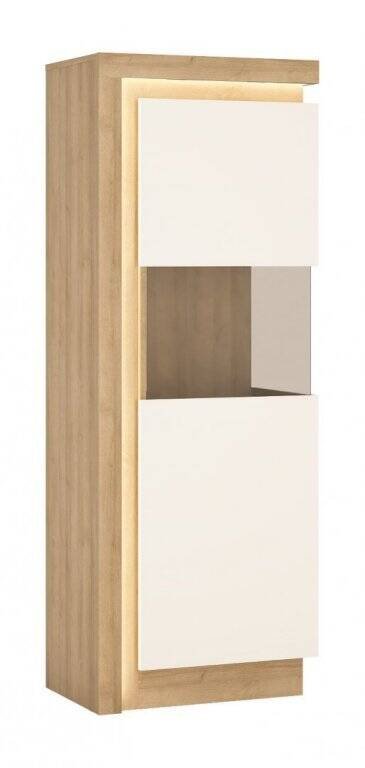 Lyon LYOV01P - Right display cabinet, 1 door, Riviera Oak light/white