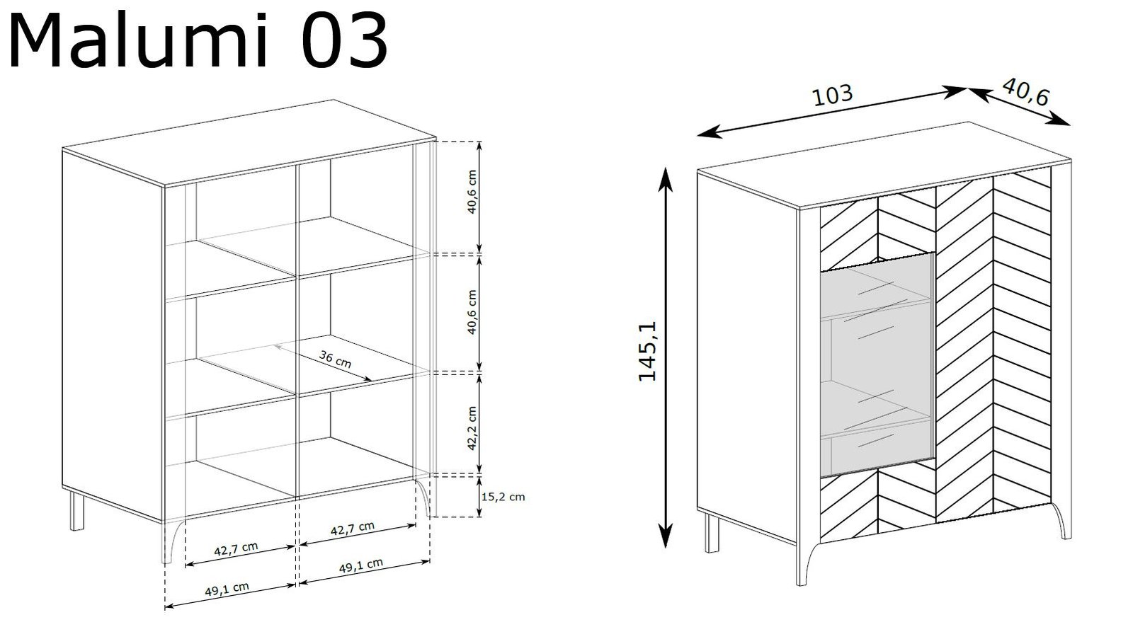 MALUMI-3 - 2-door cashmere display cabinet - Image 2