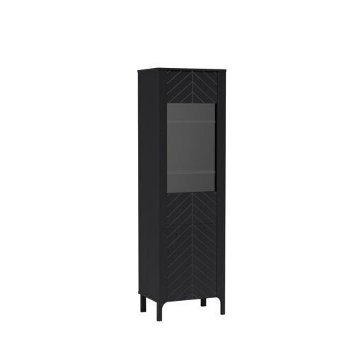 MALUMI-4 – 1-door display cabinet Black Painflow