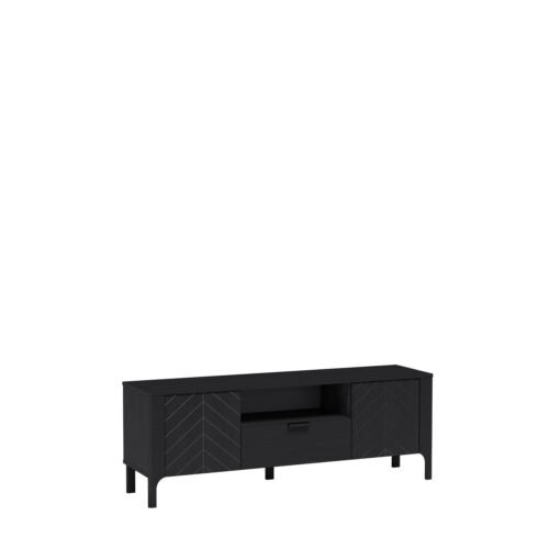 MALUMI-5 – TV cabinet 2D1S Black Painflow
