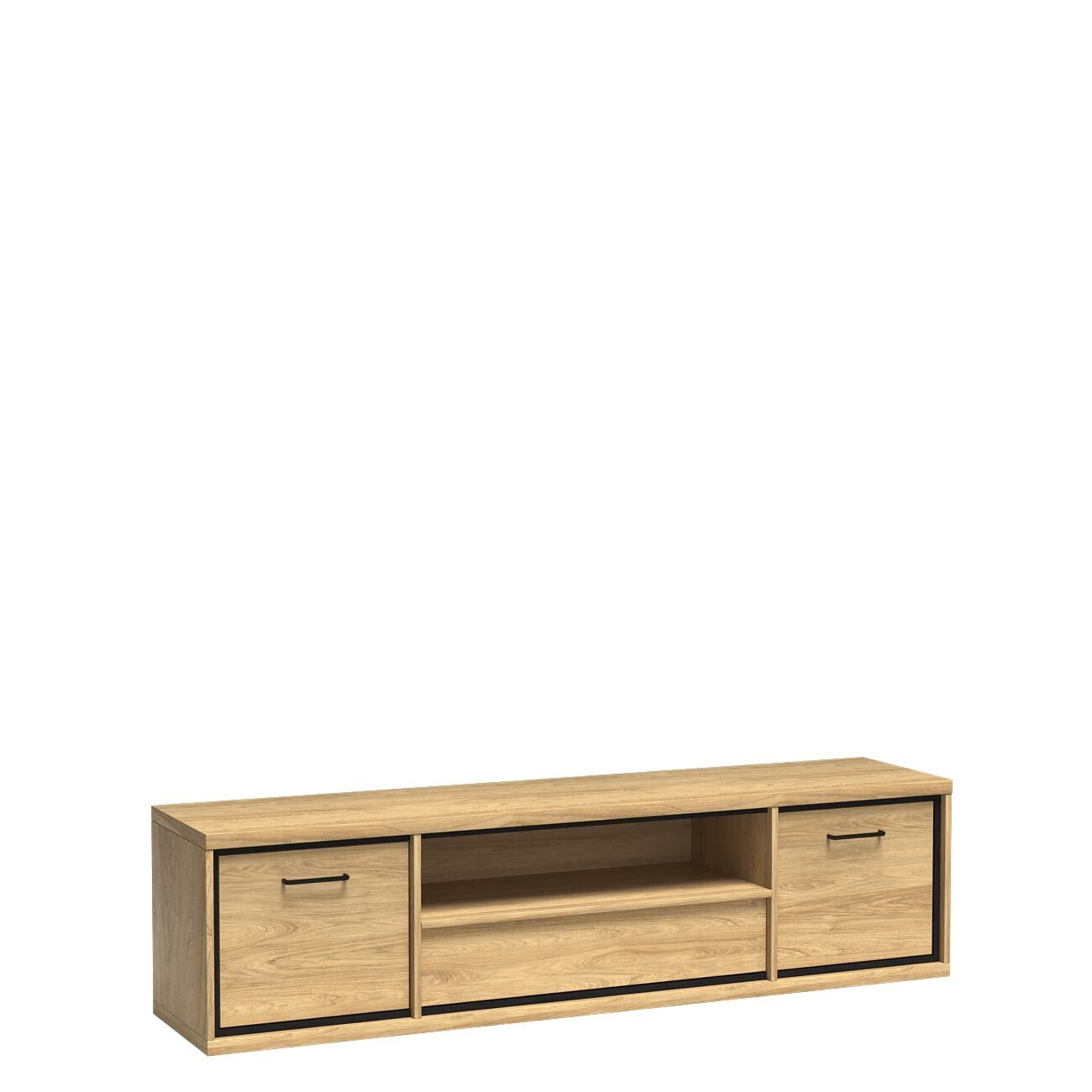MILAN-13 - TV cabinet with drawers 2D1S Hickory wood