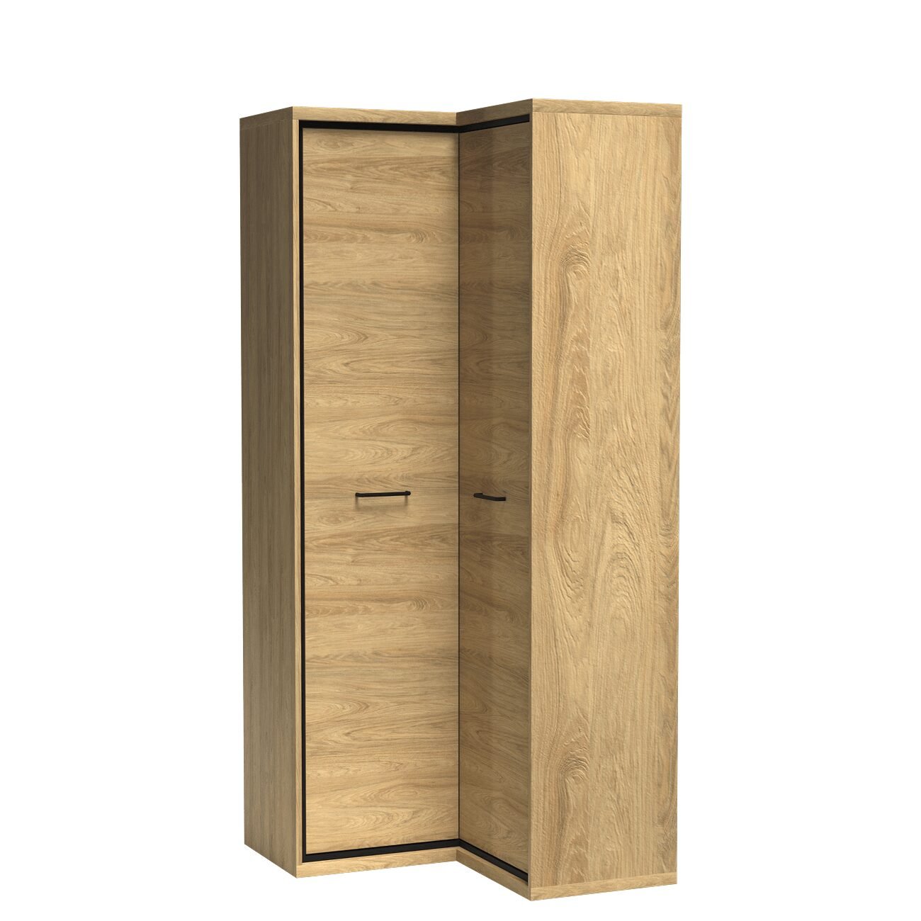 MEDIOLAN-14 - 2-door corner wardrobe, hickory
