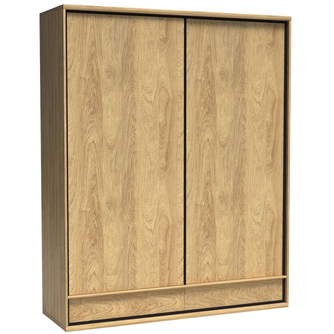MEDIOLAN-19 - Wardrobe 2D2S Sliding doors Hickory wood