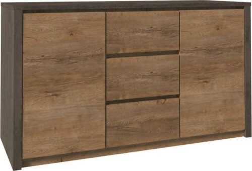 MONTANA GREY K2DP – Chest of drawers with 2 doors, Lefkas oak/light grey