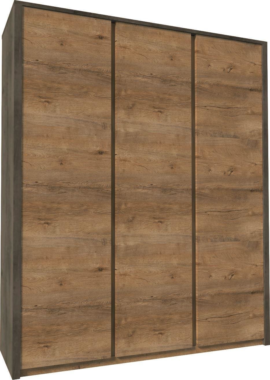 MONTANA GREY S3D - Three-door wardrobe Lefkas oak/light gray
