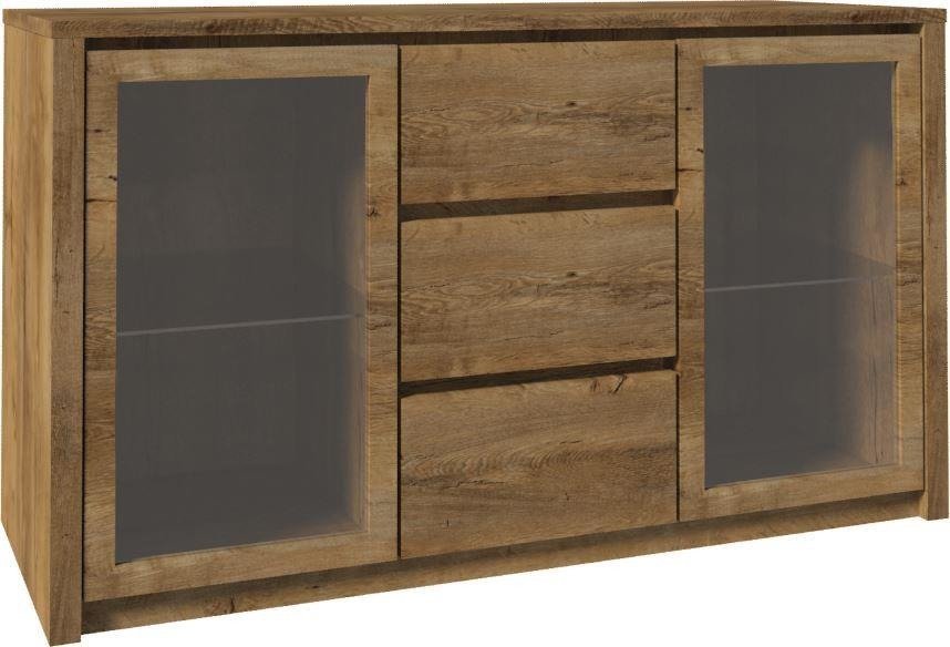 MONTANA LEFKAS K2D - 2-door chest of drawers Glass oak Lefkas