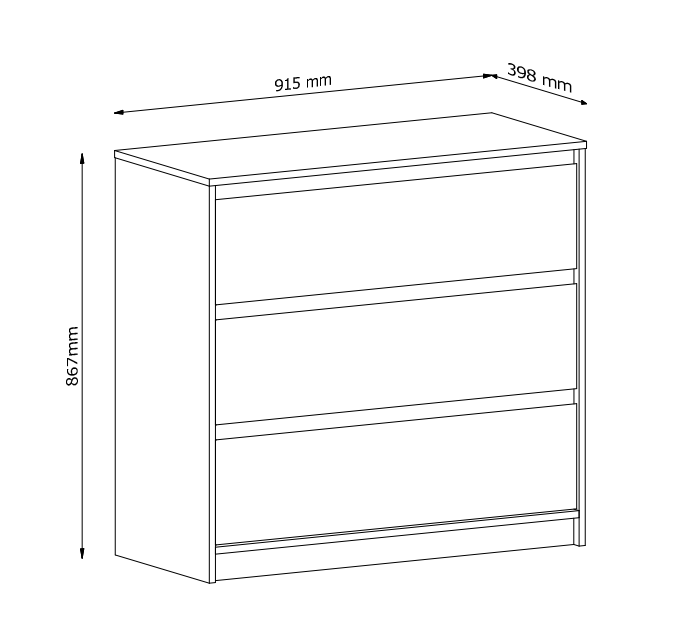 Manami K3S - Cremona chest of drawers with 3 drawers - Image 2