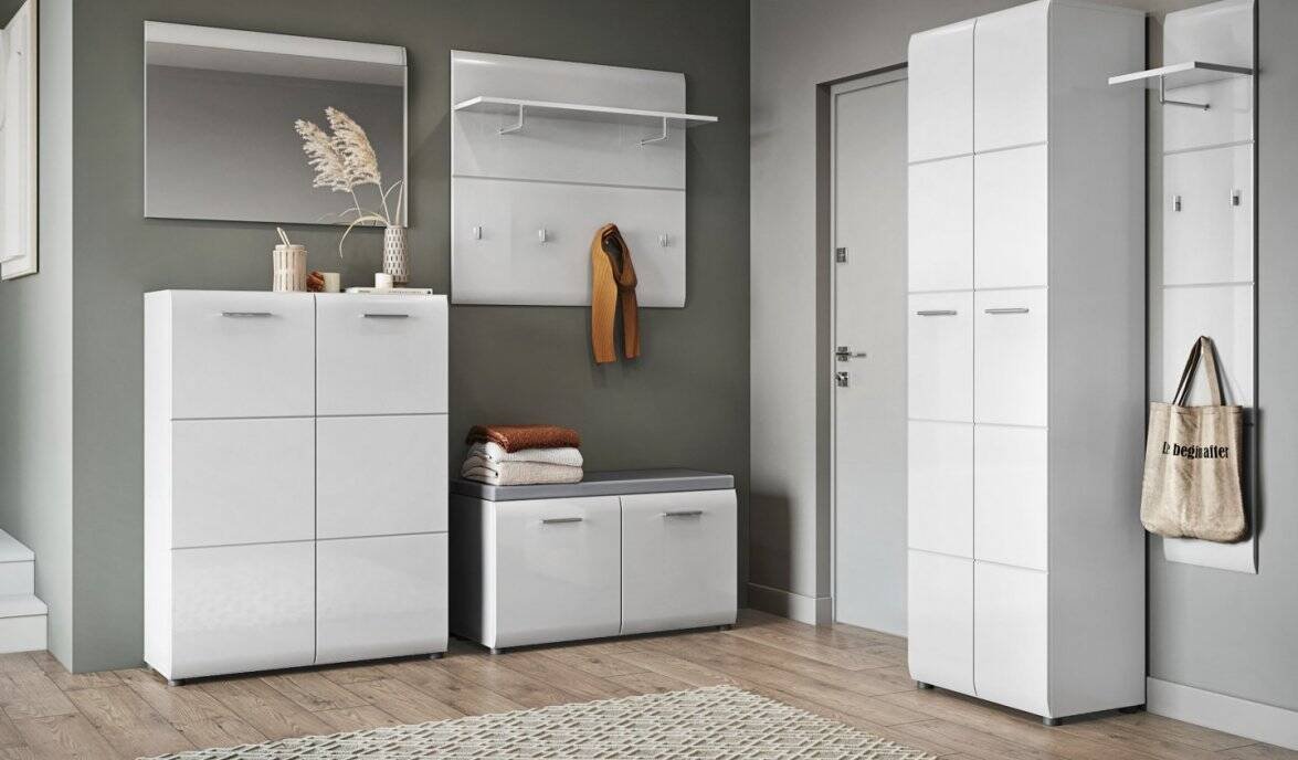 Merano MEOG01 - 3-door shoe cabinet, white - Image 3