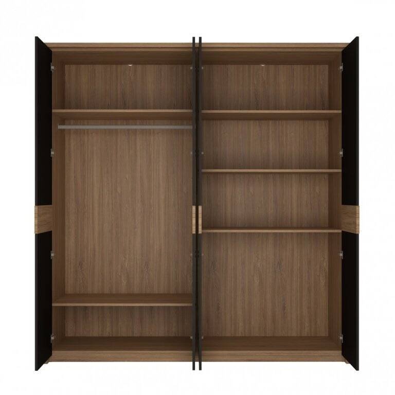 Monaco MOAS02 - 4-door wardrobe, Stirling oak/black - Image 2