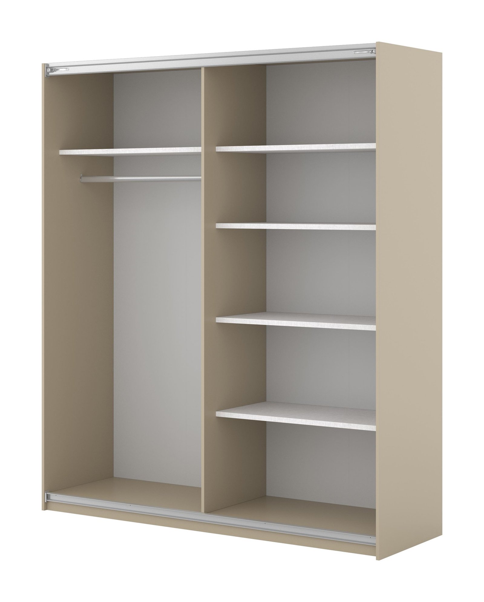 Niva - Wardrobe with 2 sliding doors, 180 cm, light beige, with grille - Image 2