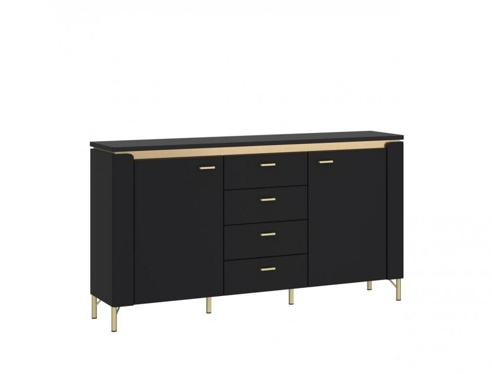 Norica LAZK02 - Chest of drawers 2D4S matte black gold