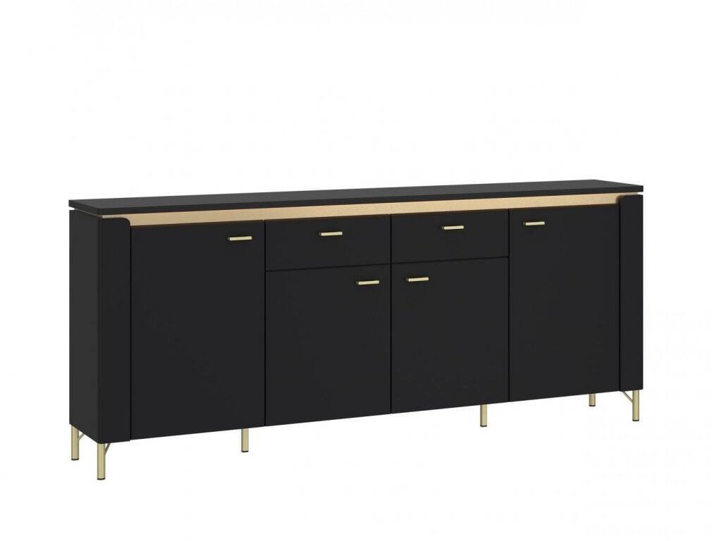 Norica LAZK03 - Chest of drawers 4D2S matte black gold