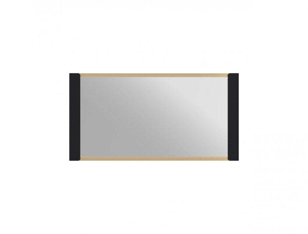 Norica LAZL01 - hanging mirror with LED lighting, matte black and gold - Image 2