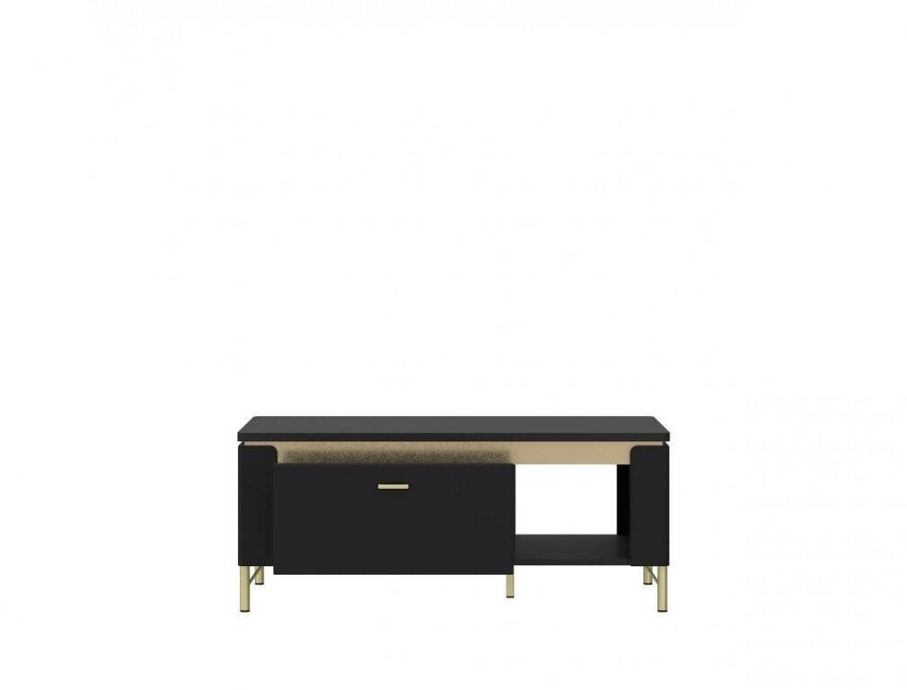 Norica LAZT01 - table with 1 drawer, matte black and gold - Image 2