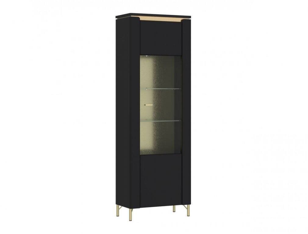 Norica LAZV01 - 1-door display cabinet, matte black and gold