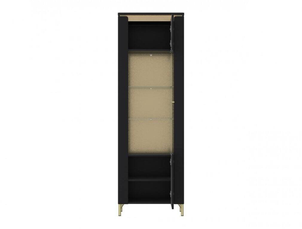 Norica LAZV01 - 1-door display cabinet, matte black and gold - Image 2