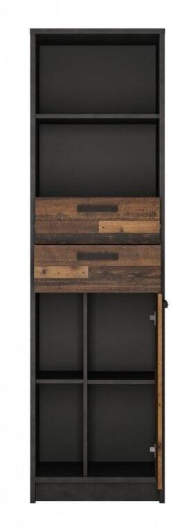Nubi NUBR01 - High bookshelf 1D2S Dark matte / Old style - Image 2