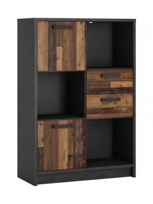 Nubi NUBR02 – Low bookshelf 2D2S Dark matte/Antique style