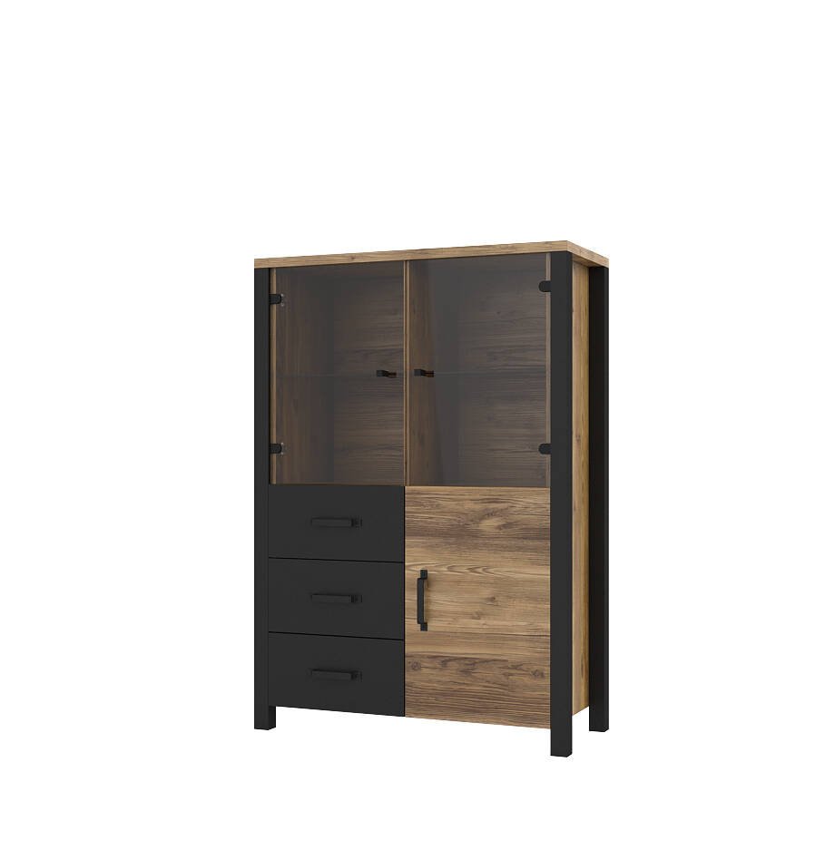 Olin WM 3D3S display cabinet Appenzell spruce / matte black