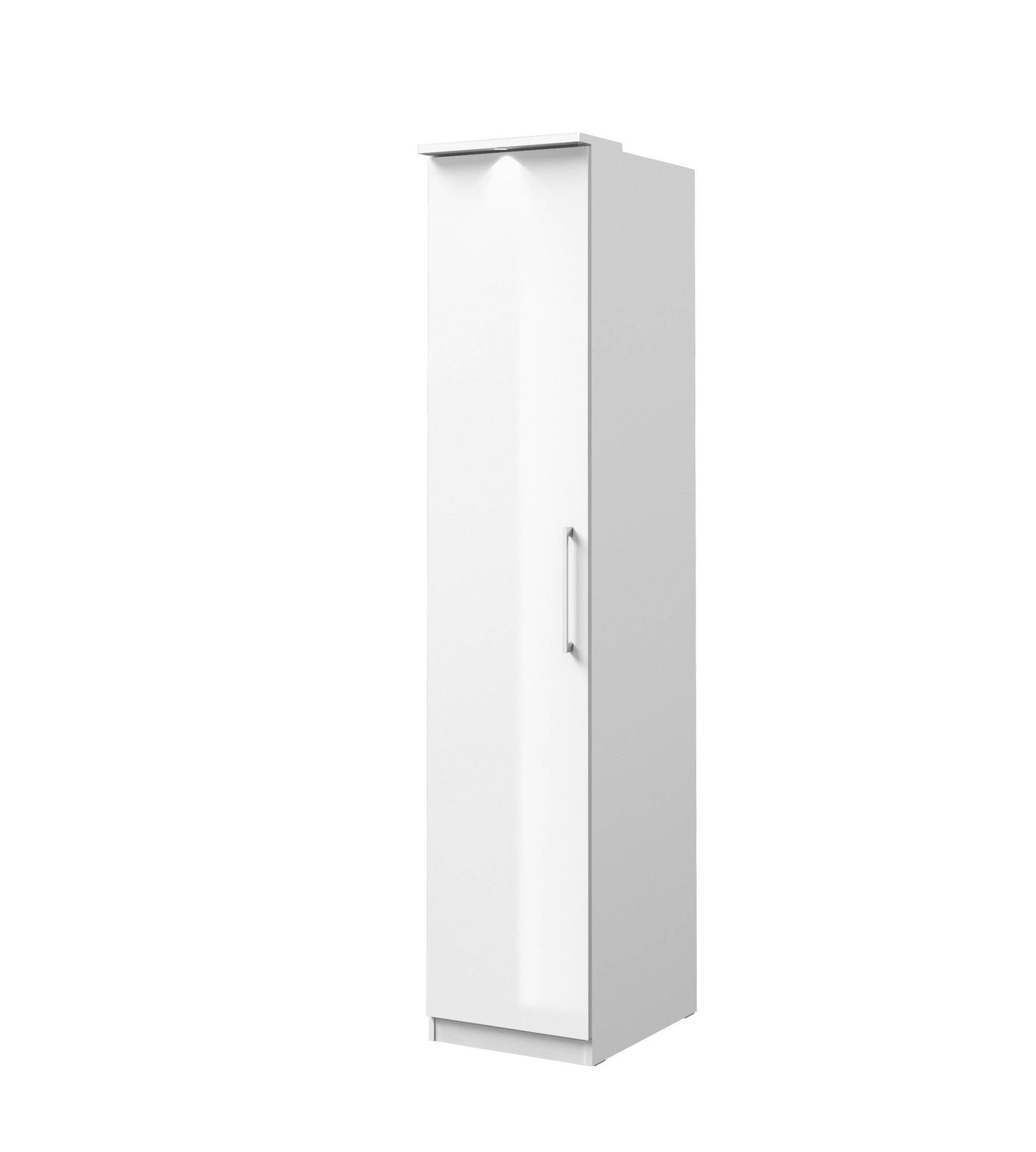 Optima 1-door wardrobe, white / glossy white